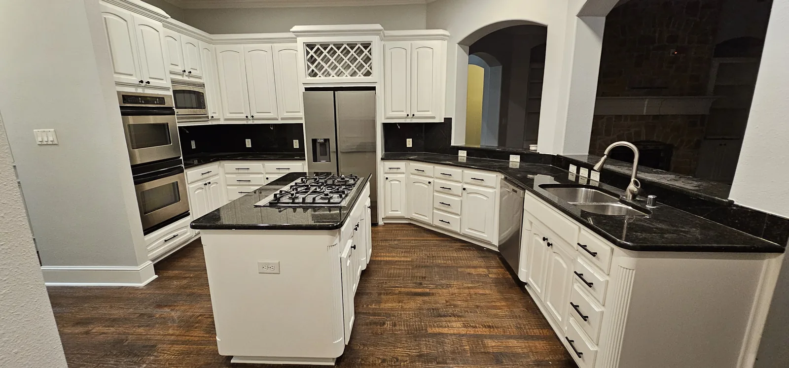 Bright white kitchen after remodel