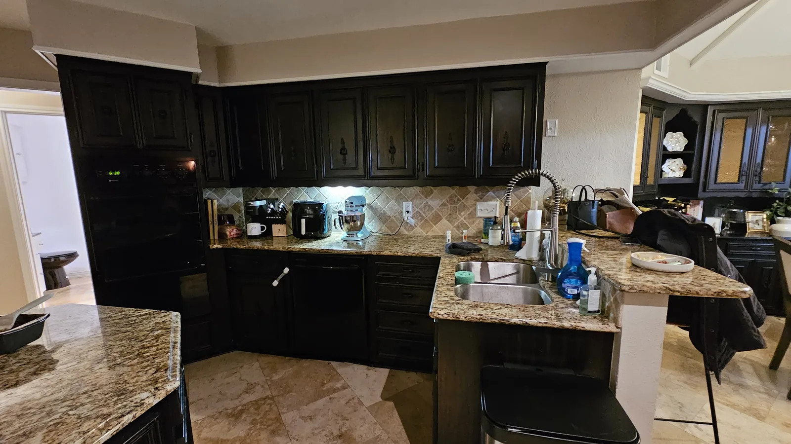 Custom Cabinetry & Island before