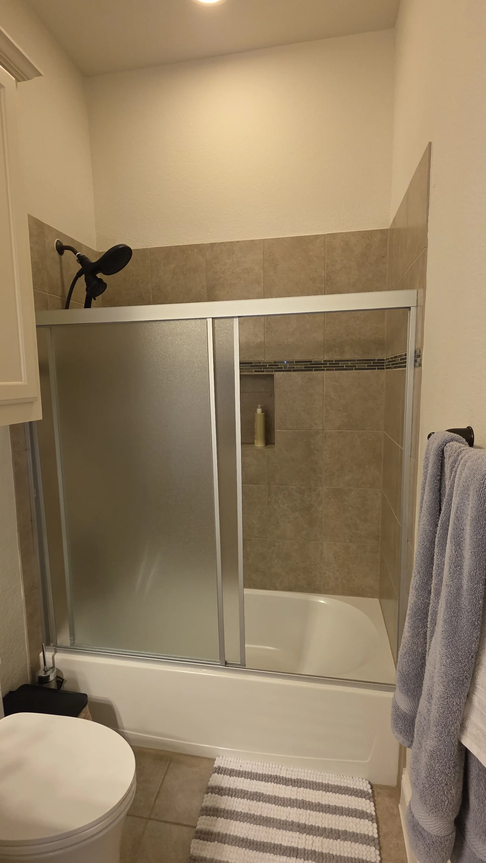 Walk-In Stone Shower before